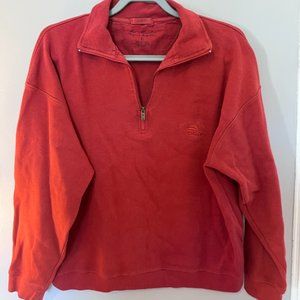Red Quarter-zip Sweater